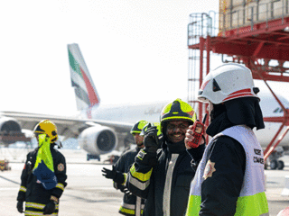 Firemen at Dubai airport Firemen at Dubai airport