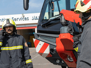 Firemen with Tactilon Dabat at Dubai airport Firemen with Tactilon Dabat at Dubai airport