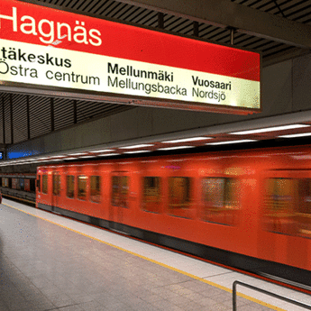 Metro platform in Helsinki