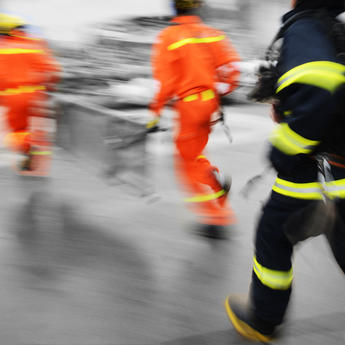 Public safety professionals in action