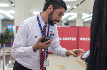 dubai airport staff with tactilon dabat device