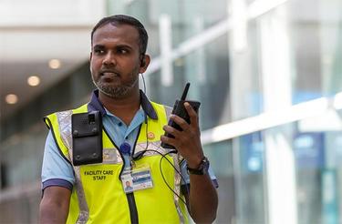 Security field worker with Tactilon Dabat Security field worker with Tactilon Dabat