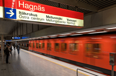 Metro platform in Helsinki