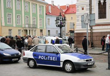 Estonian police car in Tallinn