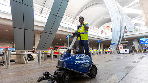 Dubai airport trolley management staff
