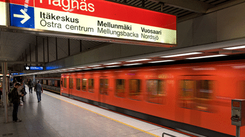 Metro platform in Helsinki