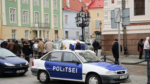 Estonian police car in Tallinn