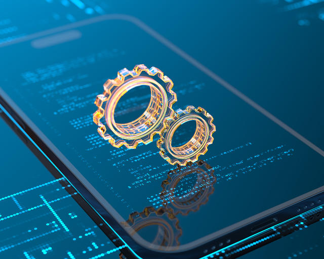 App icon on top of a smarthphone App icon on top of a smarthphone