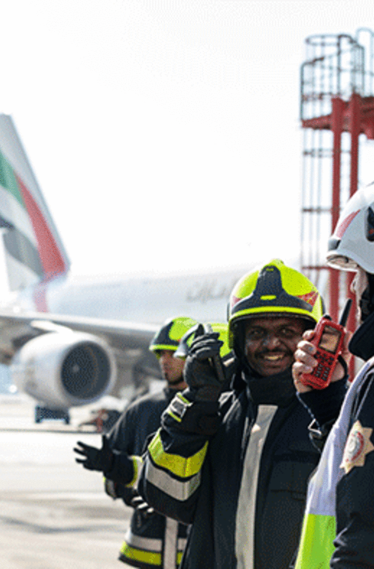 Firemen at Dubai airport Firemen at Dubai airport
