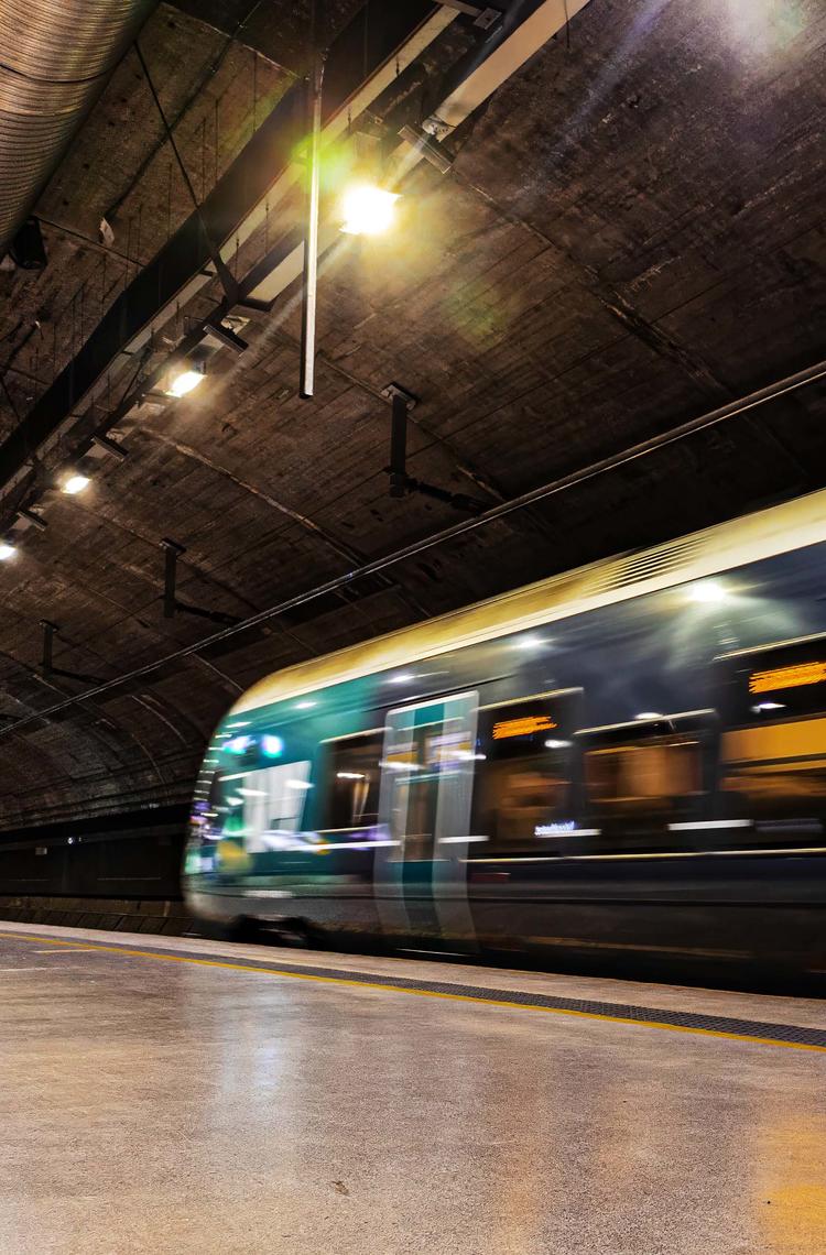 Train ariving to a station