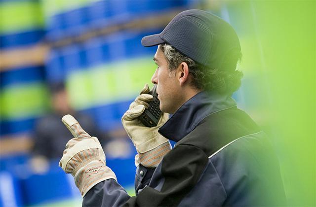 Field worker in oil and gas segment pointing