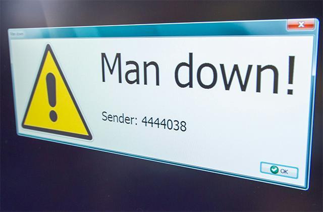 Man down screen notification
