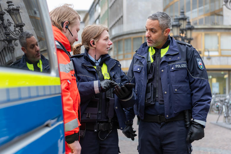 Police and fireman working together
