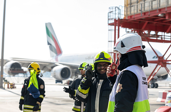 Firemen at Dubai airport Firemen at Dubai airport