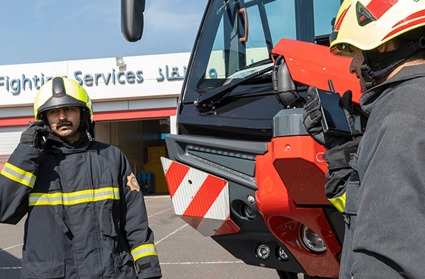 Firemen with Tactilon Dabat at Dubai airport Firemen with Tactilon Dabat at Dubai airport