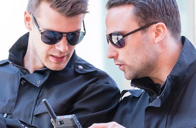 Serious security officers with Tactilon Dabat