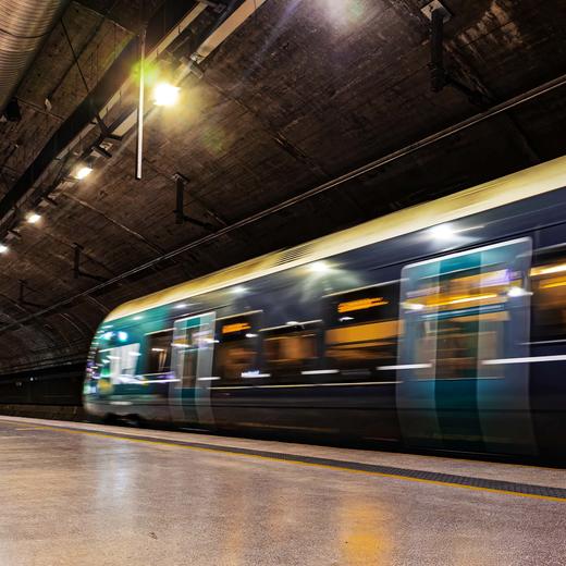 Train ariving to a station