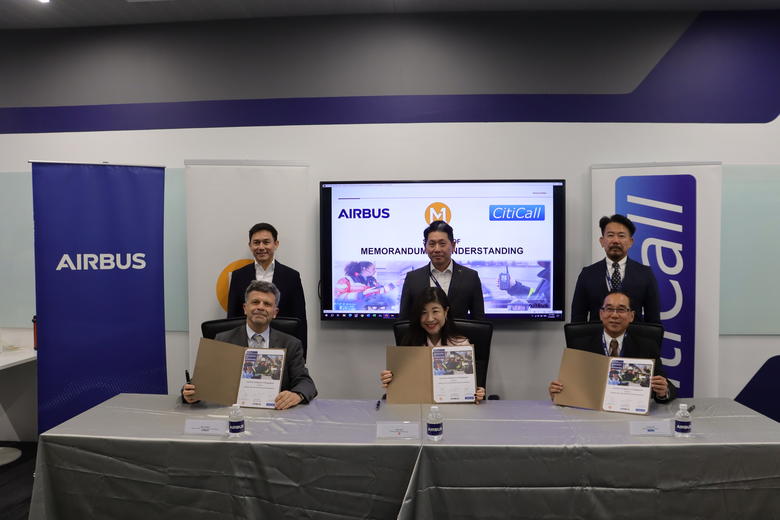 Airbus M1 and CitiCall MoU signature for Agnet launch in Singapore